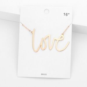 Gold Love pendant message necklace